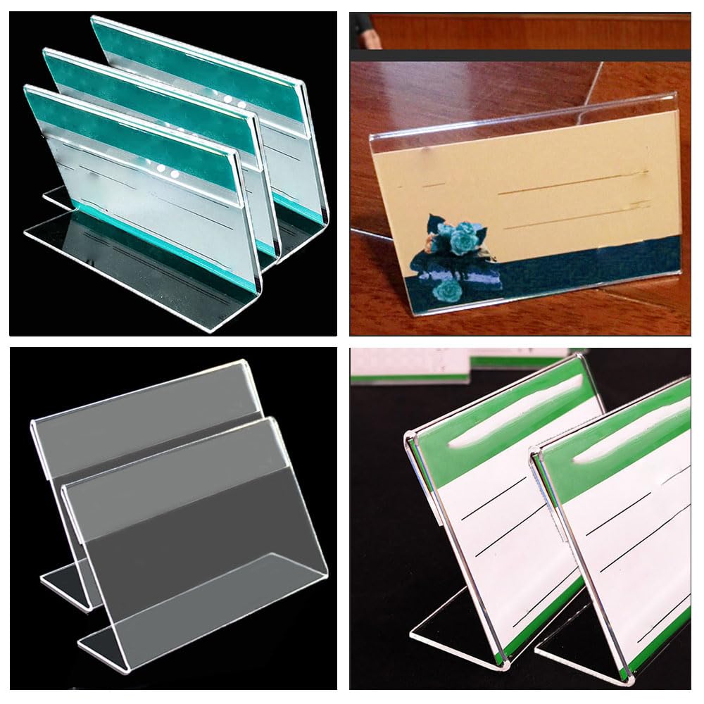 Porta Etichette Trasparenti 30 Pezzi - 8x5.2cm, A Forma Di L, Per Negozi, Uffici E Panetterie - Foto 6