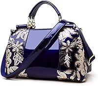 Vista 9 de Bolso de mano para mujer, bolso de mano de moda bordado de charol