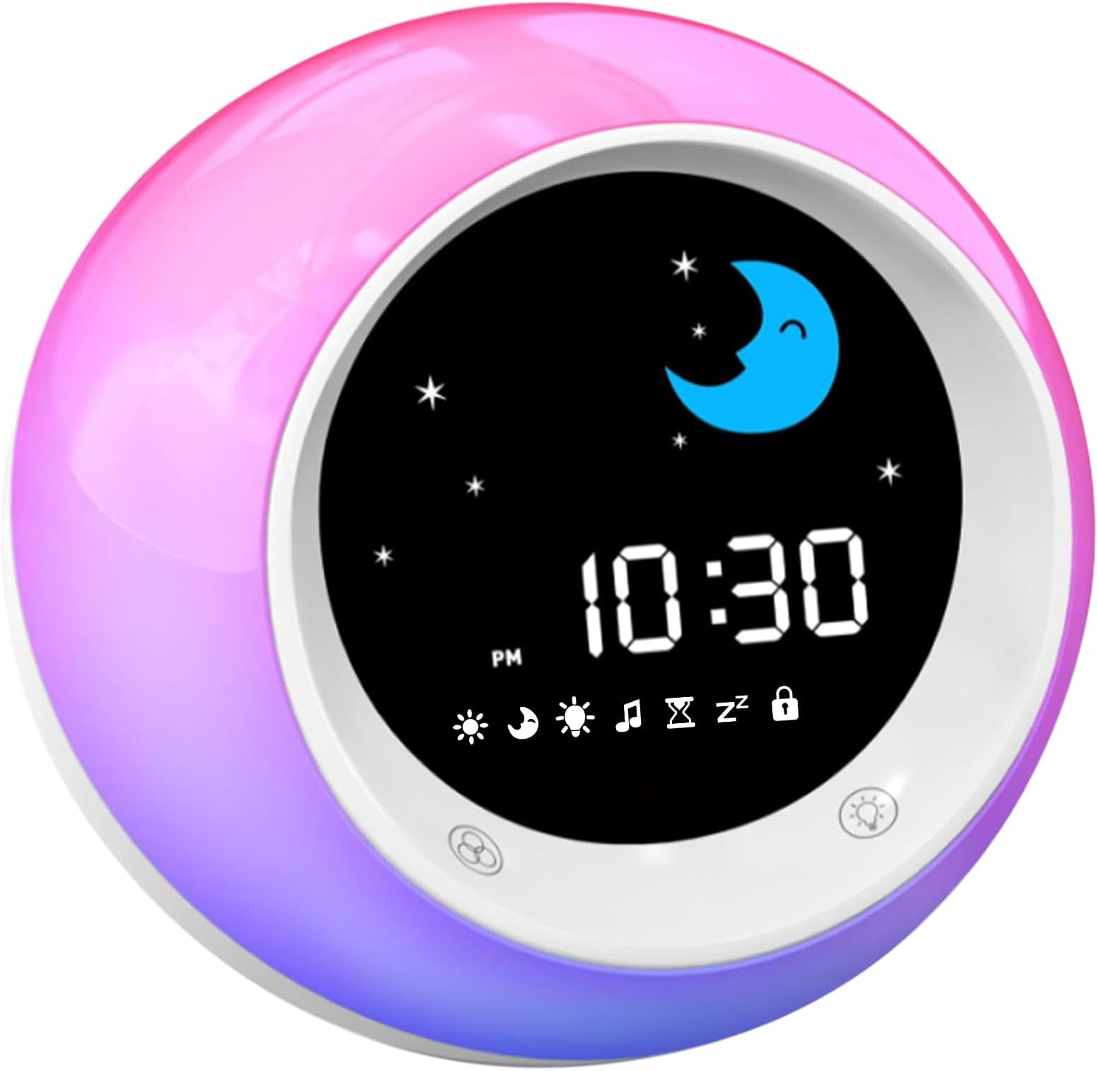 I·CODE Time to Wake Alarm Clock for Kids, Children's Sleep Trainer, Kids Wake Up Light, Sleep Sound Machine, Ideal Gift for Toddlers