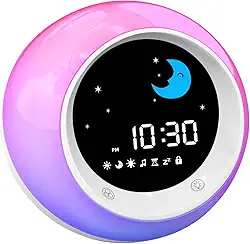 I·CODE Despertador Hora de Acordar para Crianças, Treinador de Sono Infantil, Luz de Despertar Infantil, Máquina de Som de Sono, Presente Ideal para Crianças