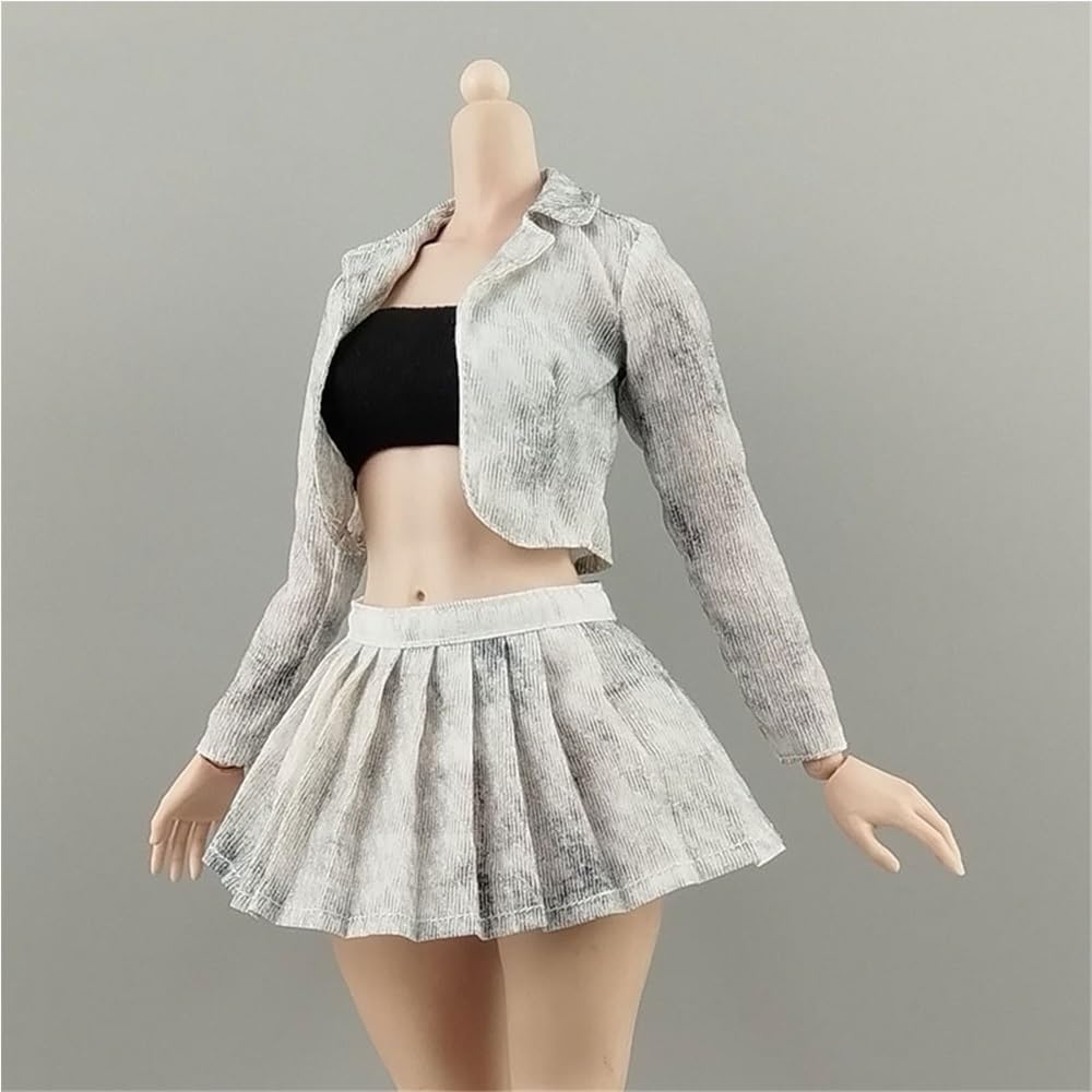 Poupée d'action vêtements manteau jupe blanche 1/6 pour figurine soldat femme 30cm