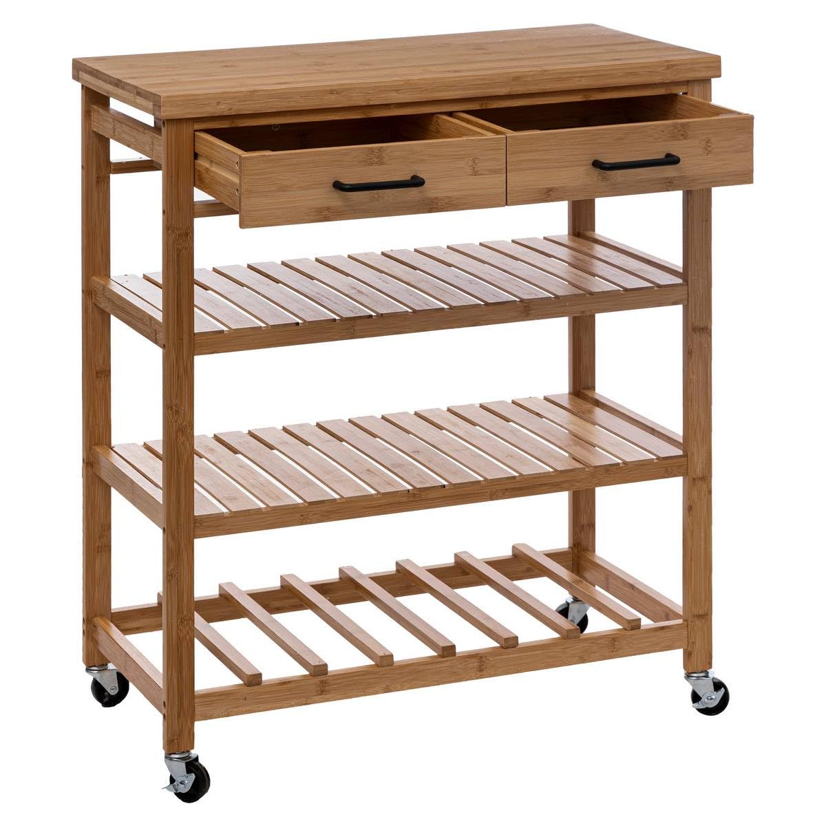 Five - Desserte roulante Grand modèle en Bambou H 90 cm