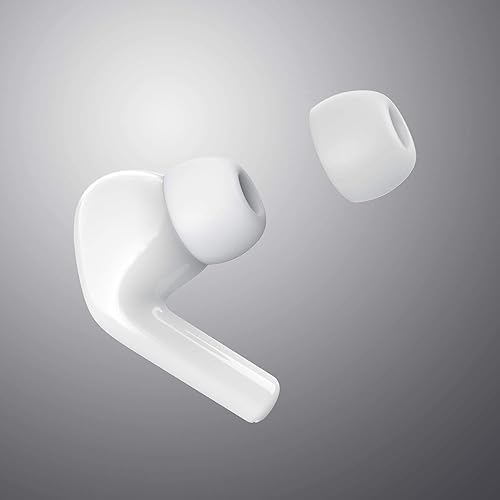 Miniatura 4 de Funda de silicona antideslizante para auriculares compatible con AirPods Pro 2019, 2 pares (blanco, M)