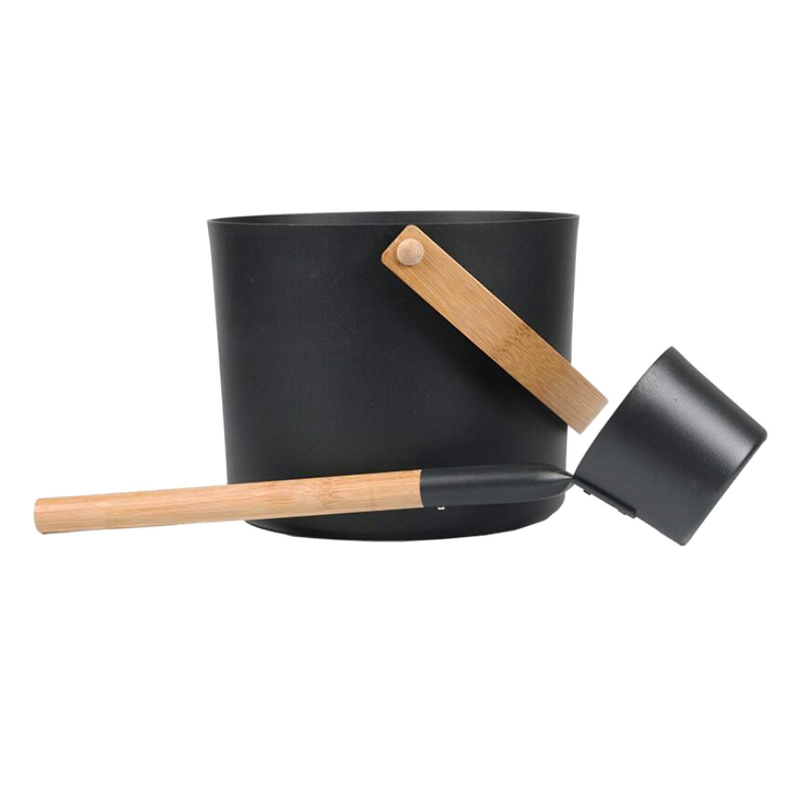 Retro Aluminum Sauna Bucket Barrel with Laddle Scoop Kit 5L Black_Style A |Home & Garden | Yard, Garden & Outdoor Living | Pools & Spas | Sauna Parts & Accessories-image-48