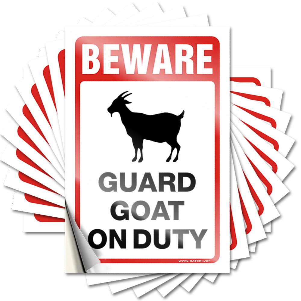 Fzfn Colour Beware! Guard Goats On Duty Coastal Outdoor Bar Decor - Decal Window Removable Vinyl Decal(8X12cm)
