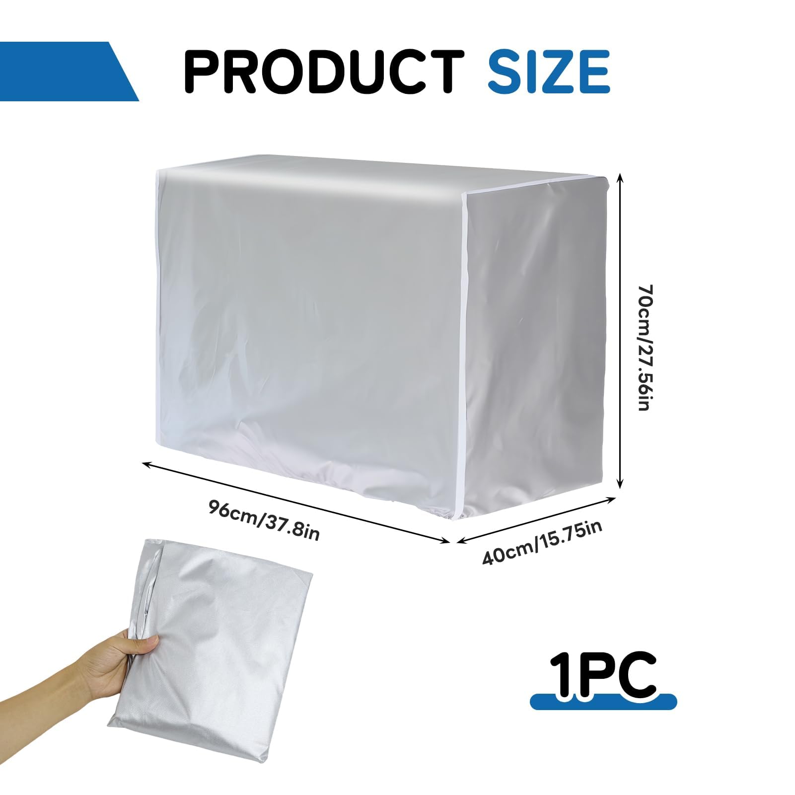 Housse Climatiseur Extérieur 96x40x70 Cm – Protection Imperméable Anti-Neige, Anti-Poussière & UV