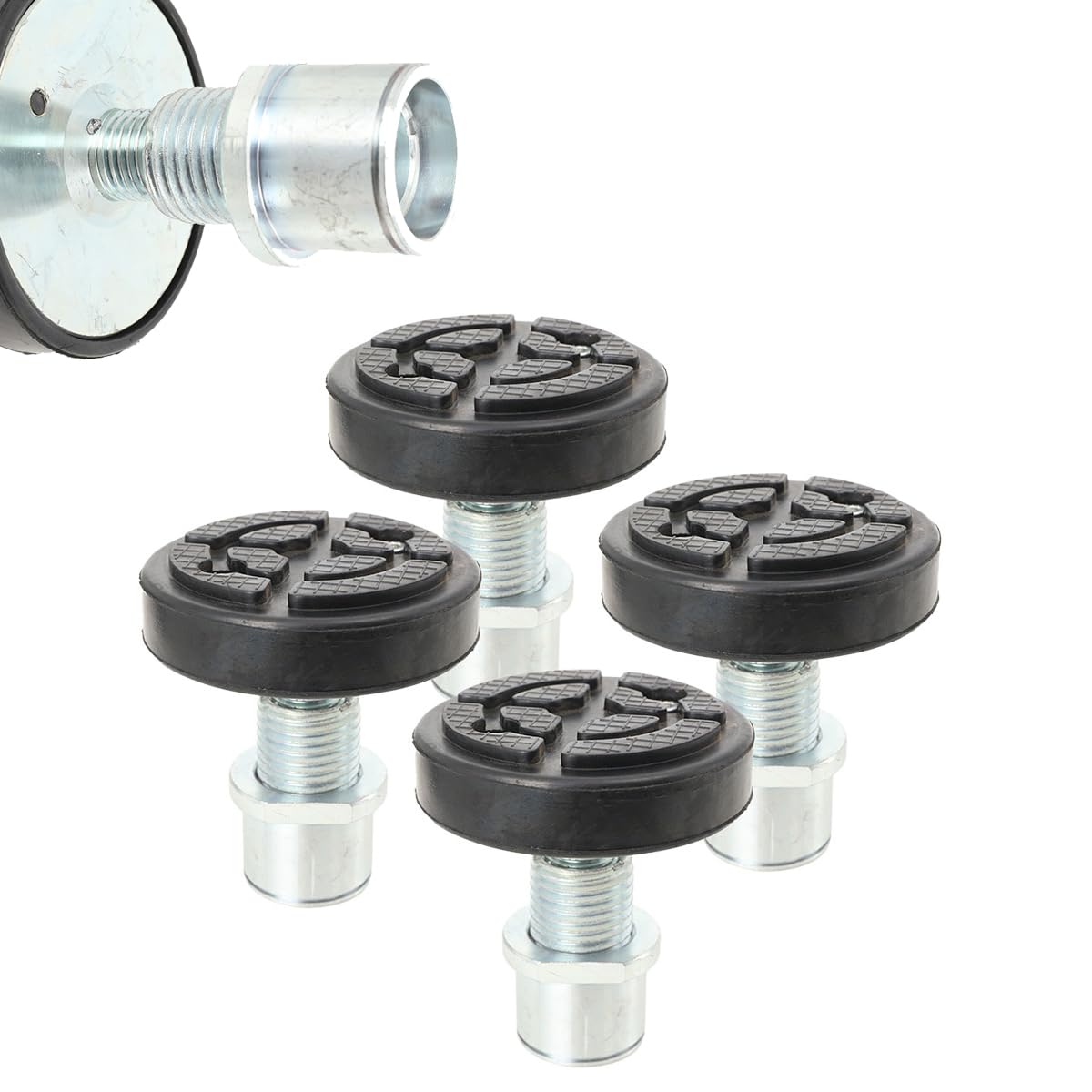 4X 50mm Wagenheber-Gummipad rutschfest universell für KFZ-Werkstatt | 50mm Gummipad, rutschfest; für Wagenheber & Hebebühnen; langlebig, 4er-Set für KFZ-Werkstatt.