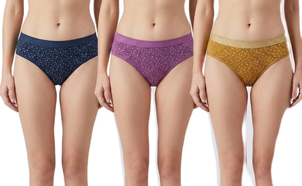 Women's Breathable Soft Cotton Panties, Pack of 3-image-44