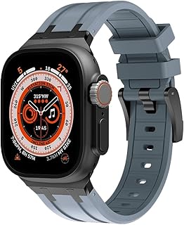 Banda de substituição de silicone macio para Apple Watch Series 45mm 44mm 41mm 40mm, pulseira esportiva para Iwatch Ultra 49mm bandas femininas e masculinas relógios acessórios