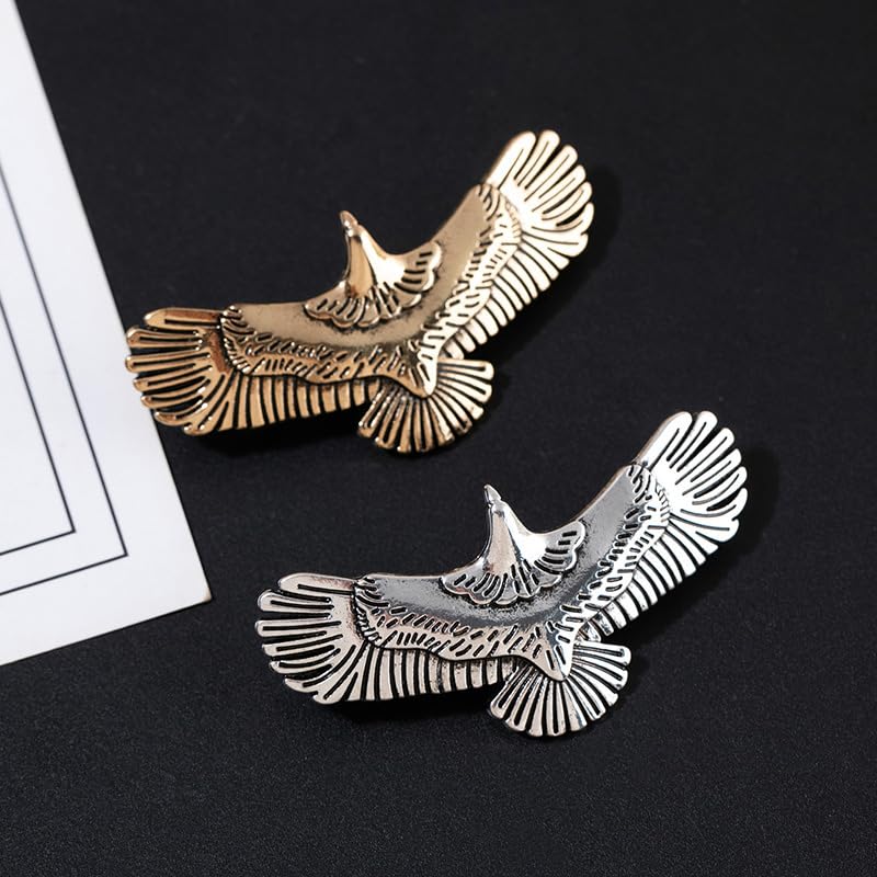 Ximimark 4 pcs Vintage Eagle Spread Wing Hairpin Top Clip Back Head Clip Spring Clip Hair Accessories Headwear image 3