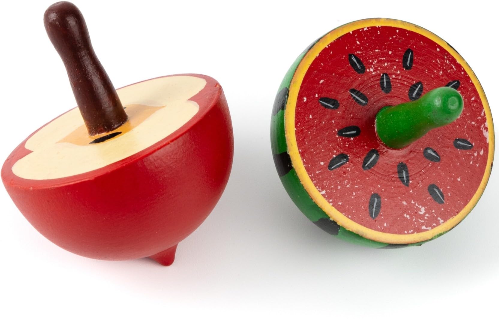 BABY YANK Wooden Handpainted Spinning Tops, Lattu Spinning Toys to Curiosity & Fine Motor Skills for Baby, Toddlers & Kids (Watermelon & Apple) (B0C3969GJ3) Amazon Price History, Amazon Price Tracker