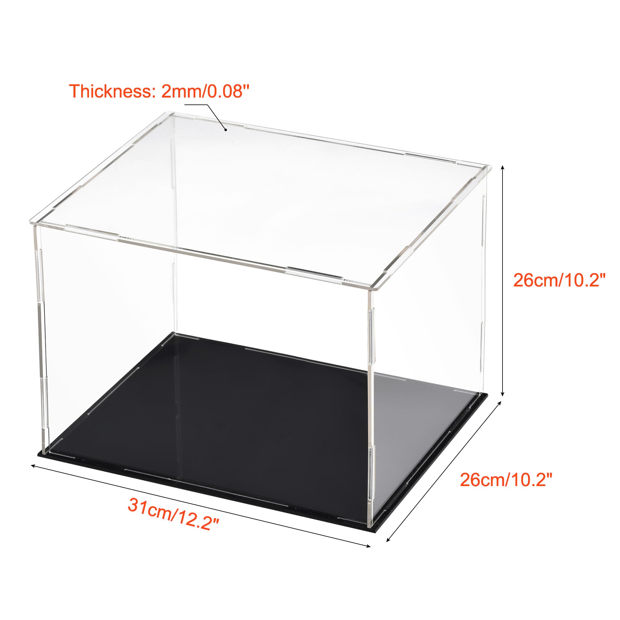 Unifizz Clear Acrylic Display Case Countertop Box Cube Organizer Stand Dustproof Protection Showcase for Action Figures Collectibles Home Storage 11.8x9.8x9.8inch - Image 2