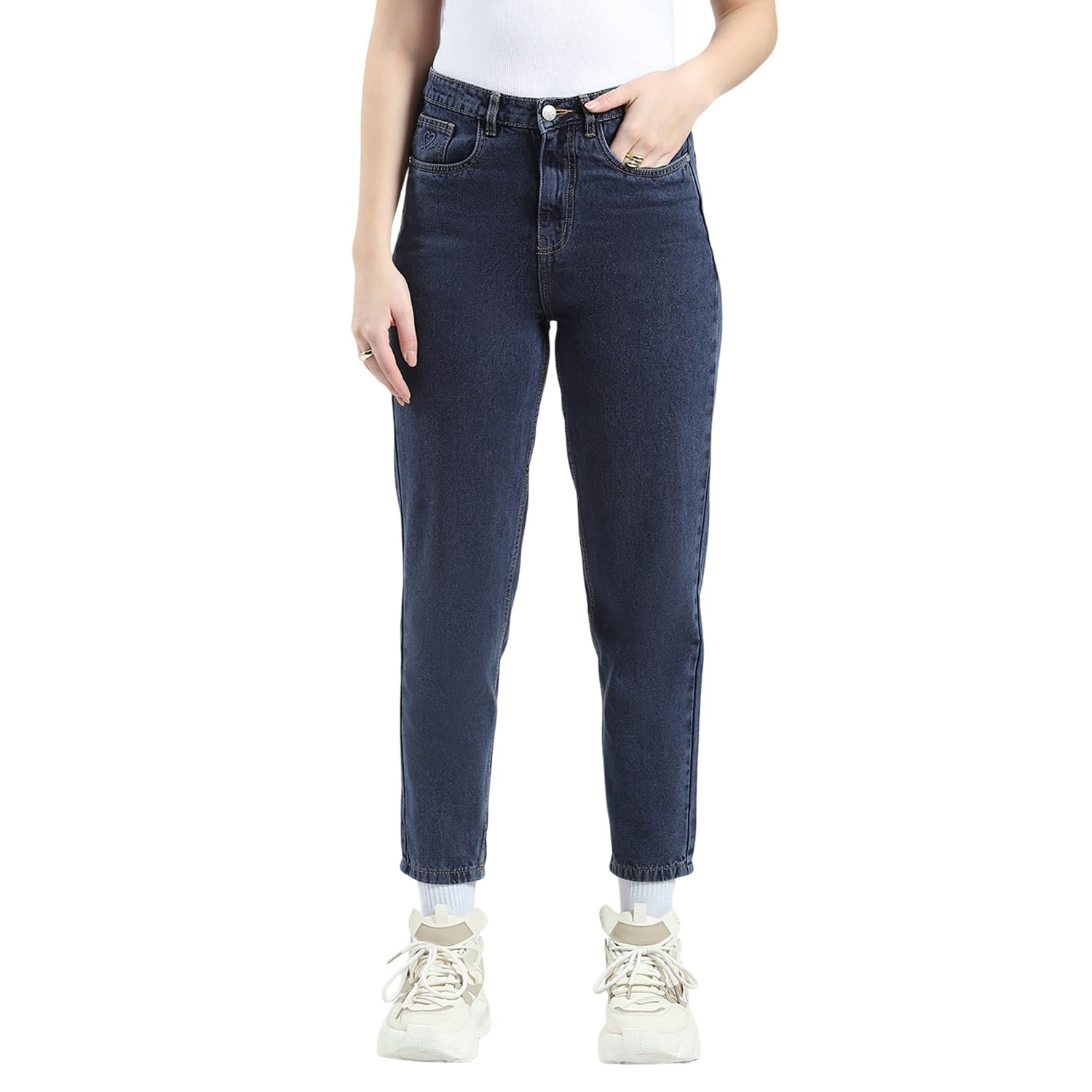 monte carlo Women Regular Fit Denim Jeans | Solid Pattern | Button Closure | Stylish Mid-Rise Jeans for Women's-picture-50