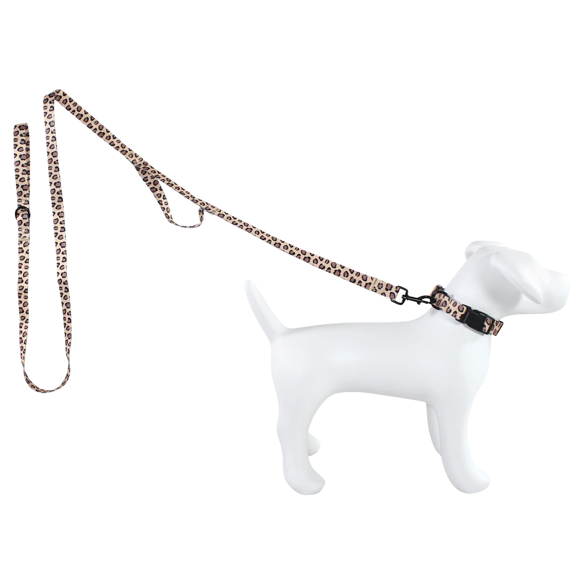 Luvable Friends Set mit Halsband und Leine, Unisex, Leopardenmuster, Größe S