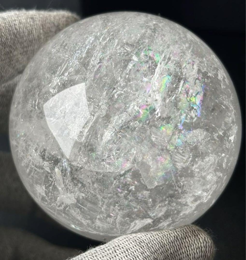 Amazon.co.jp: 虹たっぷり クリアクォーツ 水晶 スフィア 65mm