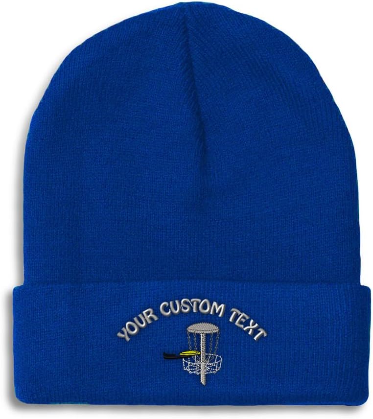 Custom Beanies for Men Disc Golf A Skull Cap Winter Hats for Women Acrylic One Size