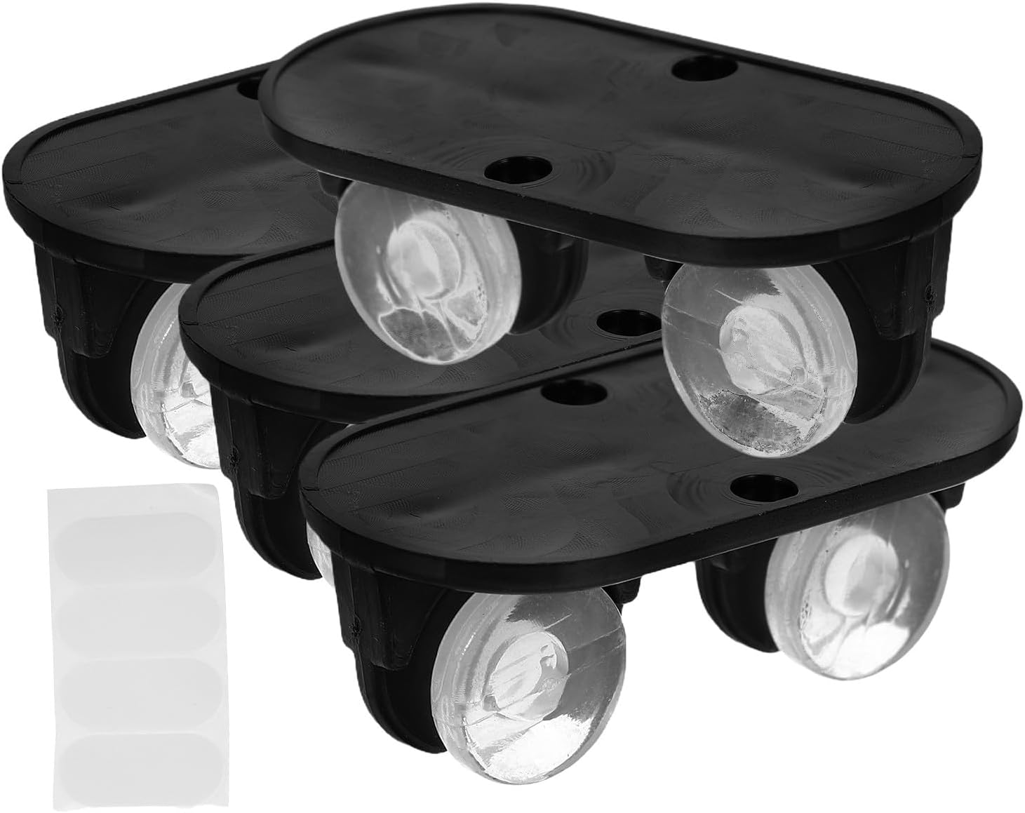 4pcs Self-adhesive Mini Caster Wheels with Brake, Universal Small Swivel Pulley Stickers for Under-bed Storage Boxes, Office Furniture, Kitchen Appliances and DIY Projects