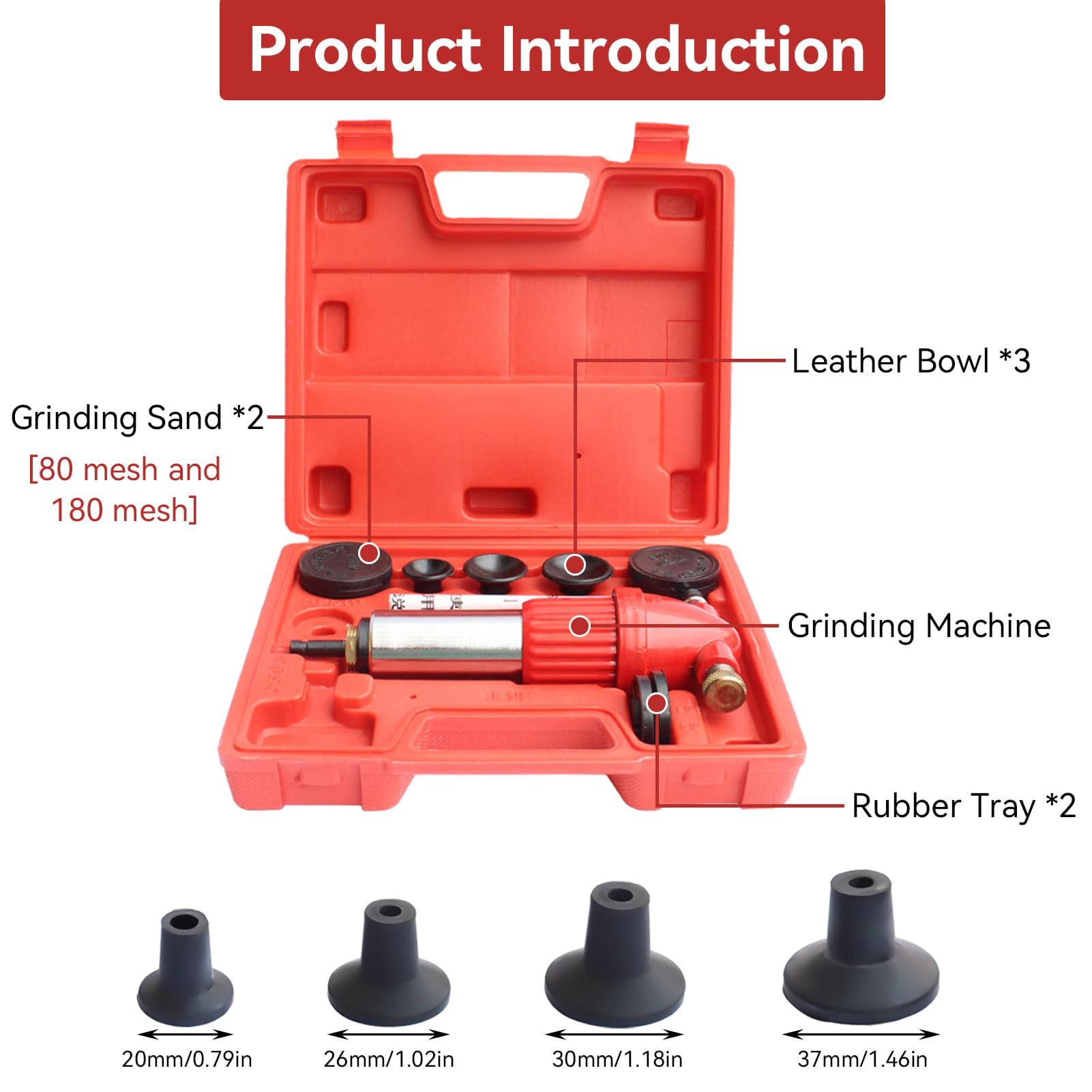 Smerigliatrice Per Valvole Del Motore Pneumatico, Kit Lappatura Valvole Della Testata Del Cilindro Del Motore Pneumatico Smonta Valvole Motore Con 5 Ventose In Gomma Per La Riparazione Di Automobili