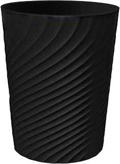 DAJITRE 1.8 Gallon Slim Trash Can Black - Space-Saving Wastebasket for Bathroom Office Bedroom Kitchen