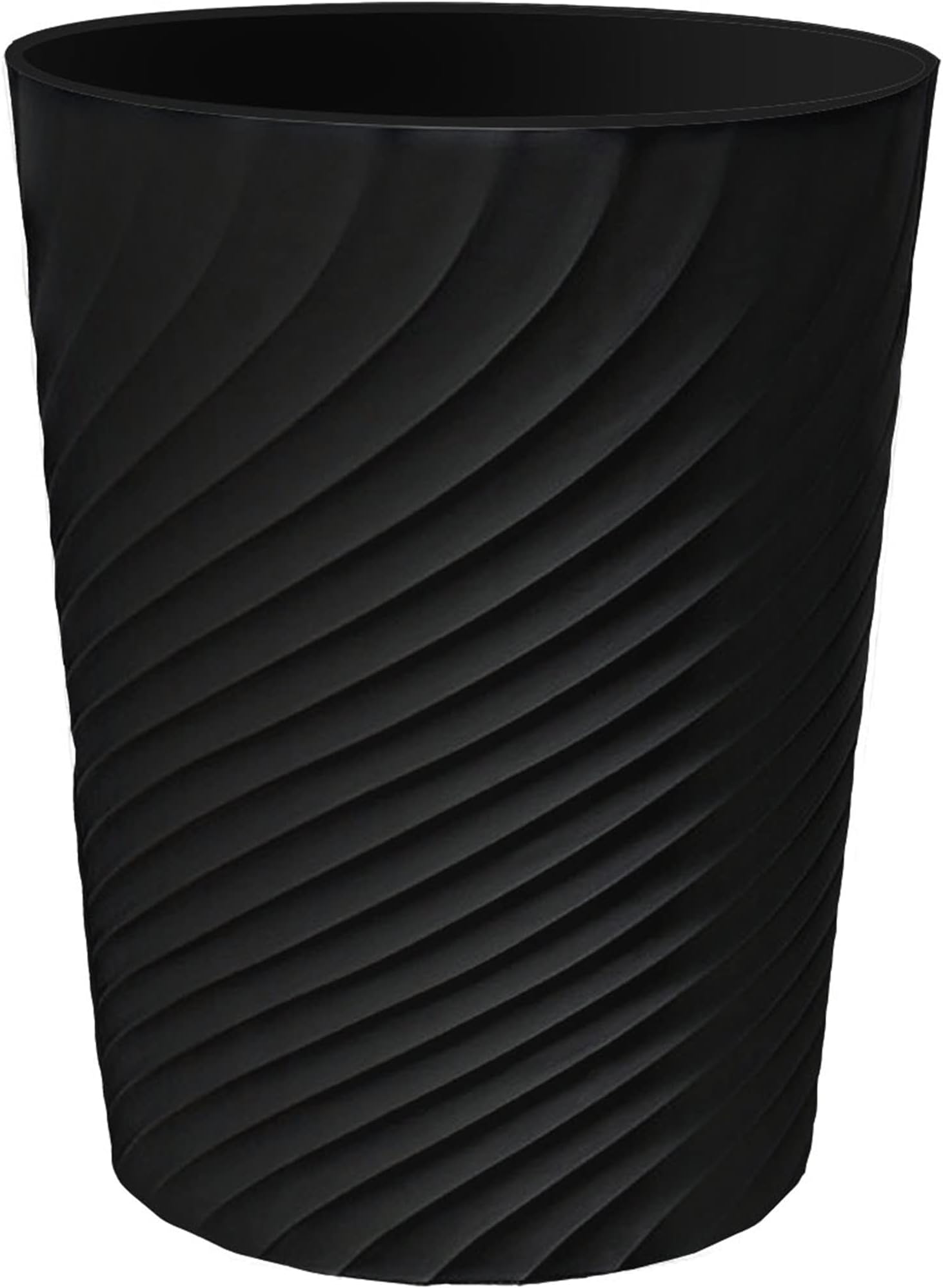 DAJITRE 1.8 Gallon Small Trash Can Wastebasket Recycling Bin Slim Profile for Compact Spaces Bathroom, Office, Bedroom, Kitchen (1.8 Gallon, Black)