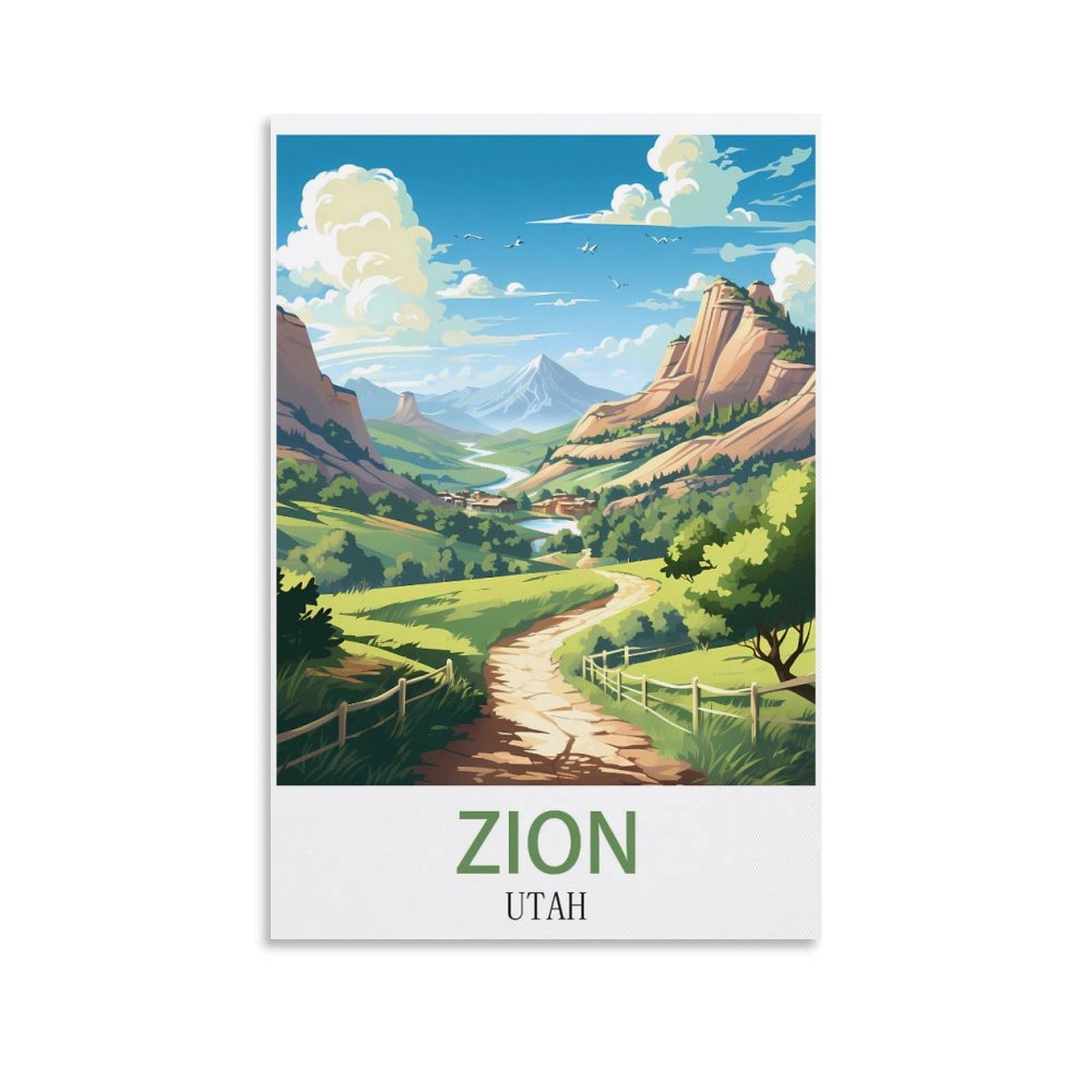 EZMLFA DIY 5D Diamond Painting Kits for Adults,Zion Utah DIY Diamond Art Kits Gem Painting Crafts for Home Wall Decor 40x40cm