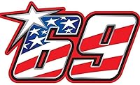 Vista 1 de 2 calcomanías de Nicky Hayden, Moto GP, 4 pulgadas, Kentucky Kid 69 R.I.P