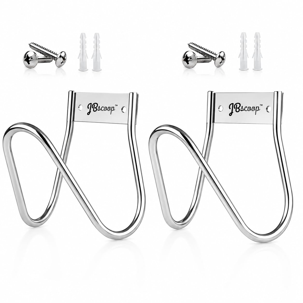 JBscoop Soporte de manguera de jardín de acero inoxidable pequeño para montaje en pared, ideal para agua, aire, manguera hidráulica, cuerdas, cables de extensión, resistente y a prueba de óxido, juego