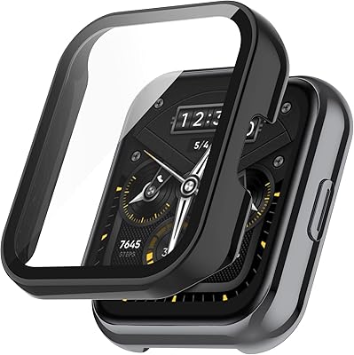 [2-Pack] Senter Case Built in Tempered Glass Screentector for Realme Watch 2 pro Smartwatch,Hard PC Case Ultra-Thin Bumper Overalltective Cover for Realme Watch 2 pro