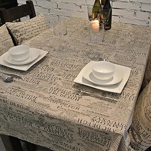 Svolite Newspaper Letters Printed Vintage Linen Tablecloth Rectangle 60 x 84 inch