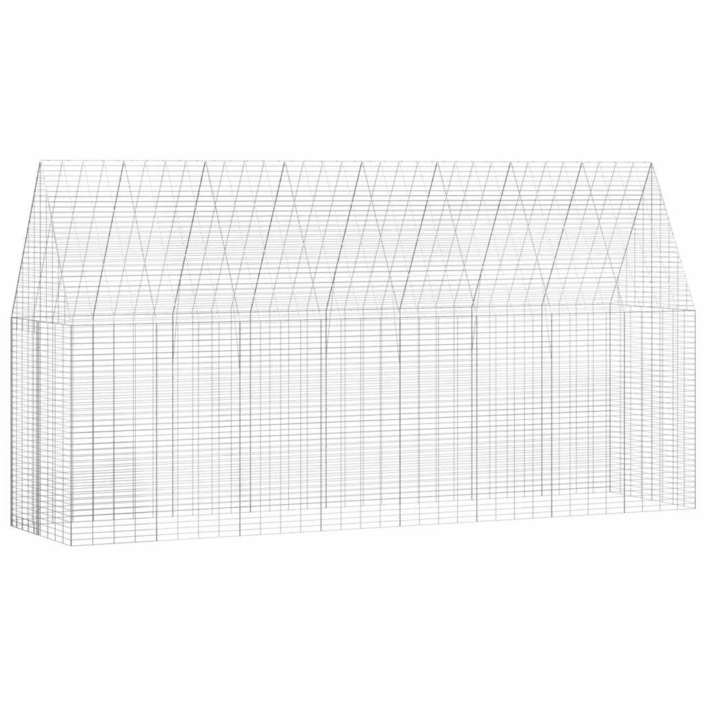 Jaula para conejos de acero galvanizado, 400 x 100 x 210 cm, jaula grande para animales pequeños con techo y suelo, resistente a la intemperie, para conejos, cobayas, hámsteres, roedores