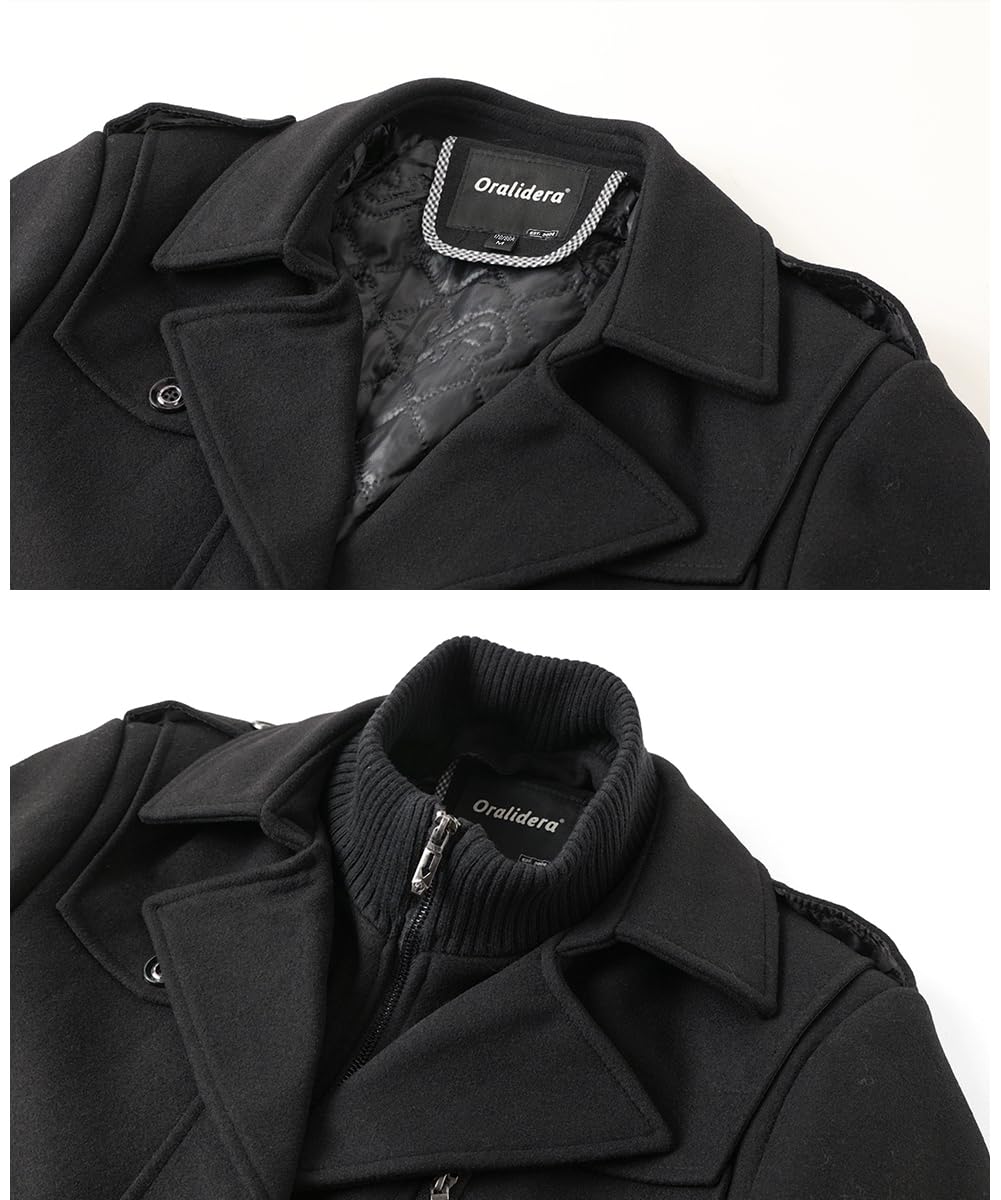 Hombres Abrigo de Lana Mezcla de Lana Invierno Trenca Abrigo de Lana para Hombre Chaquetas Elegante