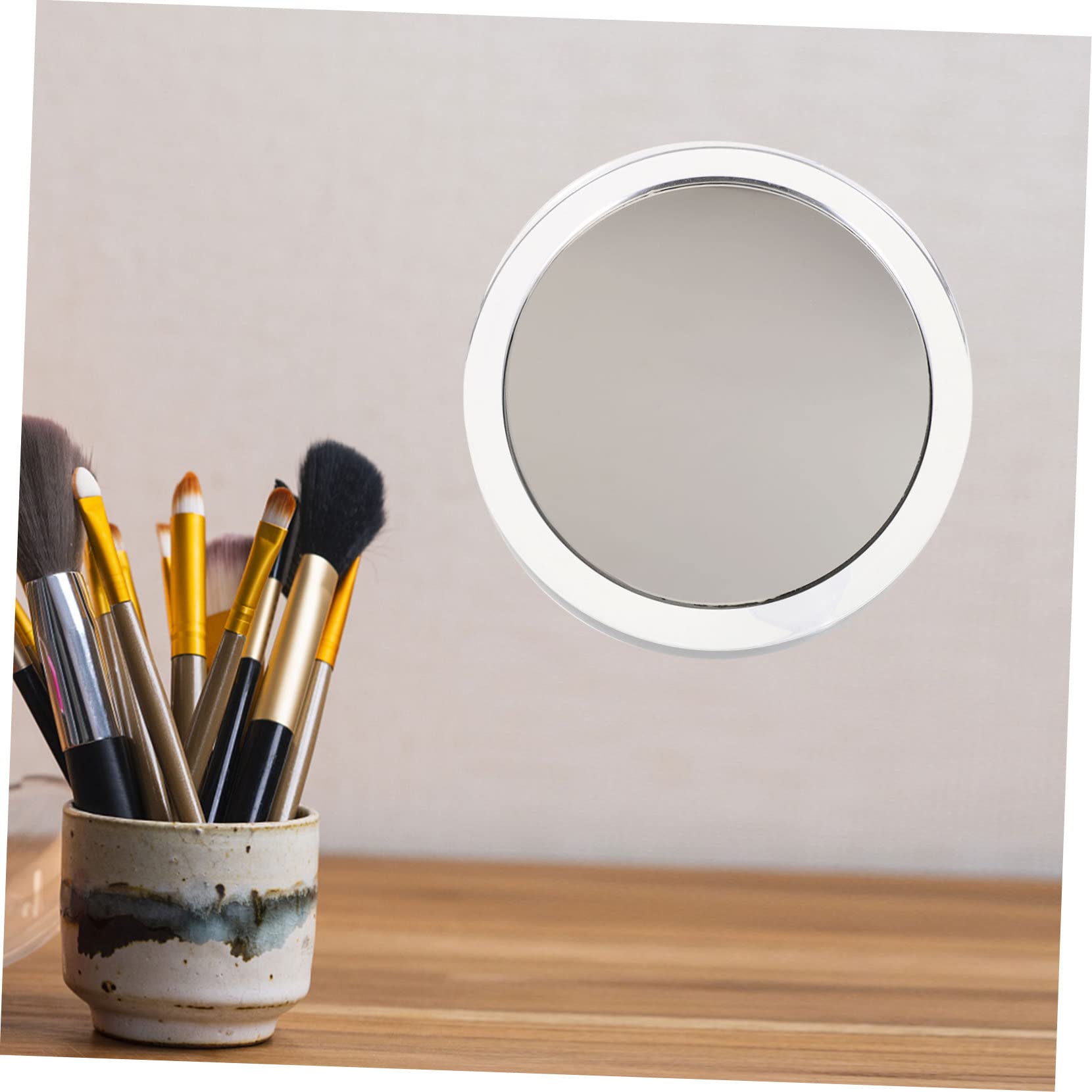 3 espejos de maquillaje con ventosa para baño, espejo de aumento portátil, espejo de aumento de ventosa, espejo de aumento de ventosa, 10 unidades, color para mujer, de plástico LED