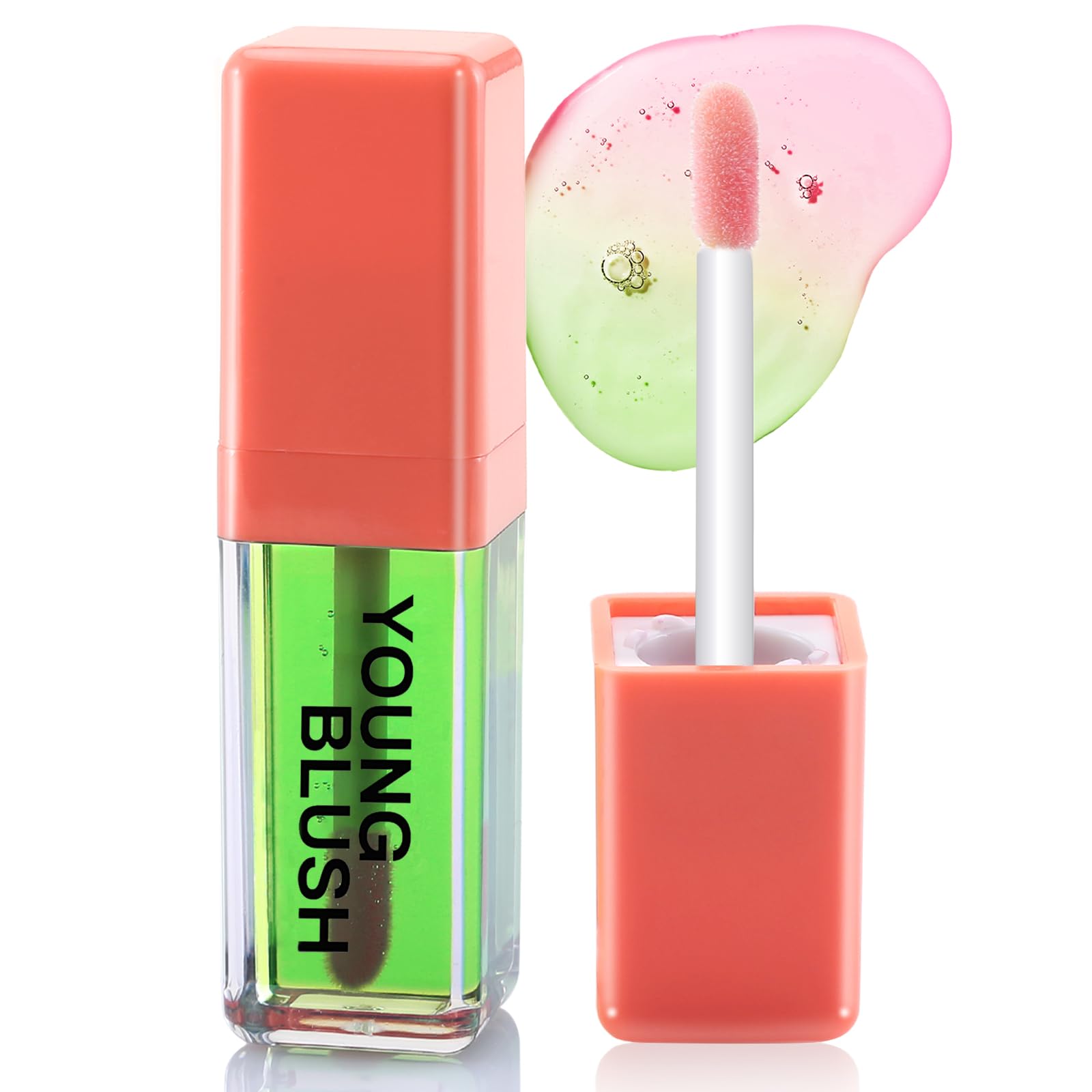 Erinde Color Changing Blush Oil, Green Liquid Blush Oil for Cheeks, Dewy & Natural blusher Finish, Reacts to Your Skin's pH for a Customized Look, Blendable Waterproof Long-Wearing, Cruelty-Free