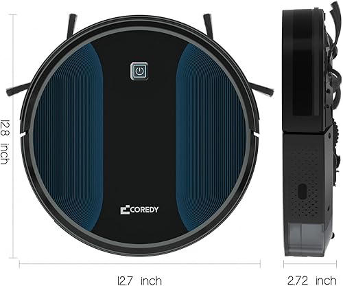 Miniatura 8 de Coredy R550 Ultra Robot Vacuum Cleaner, 2200Pa Strong Suction, 2.72 Inch Thin, 130 Mins Runtime, Upgraded Smart Sensor Protection, Super Quite,