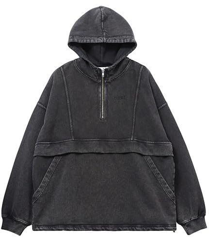 [X-girl] �t�F�C�f�b�h�X�E�F�b�g�A�m���b�N�p�[�J�[ FADED SWEAT ANORAK PARKA 105253012007 BLACK S