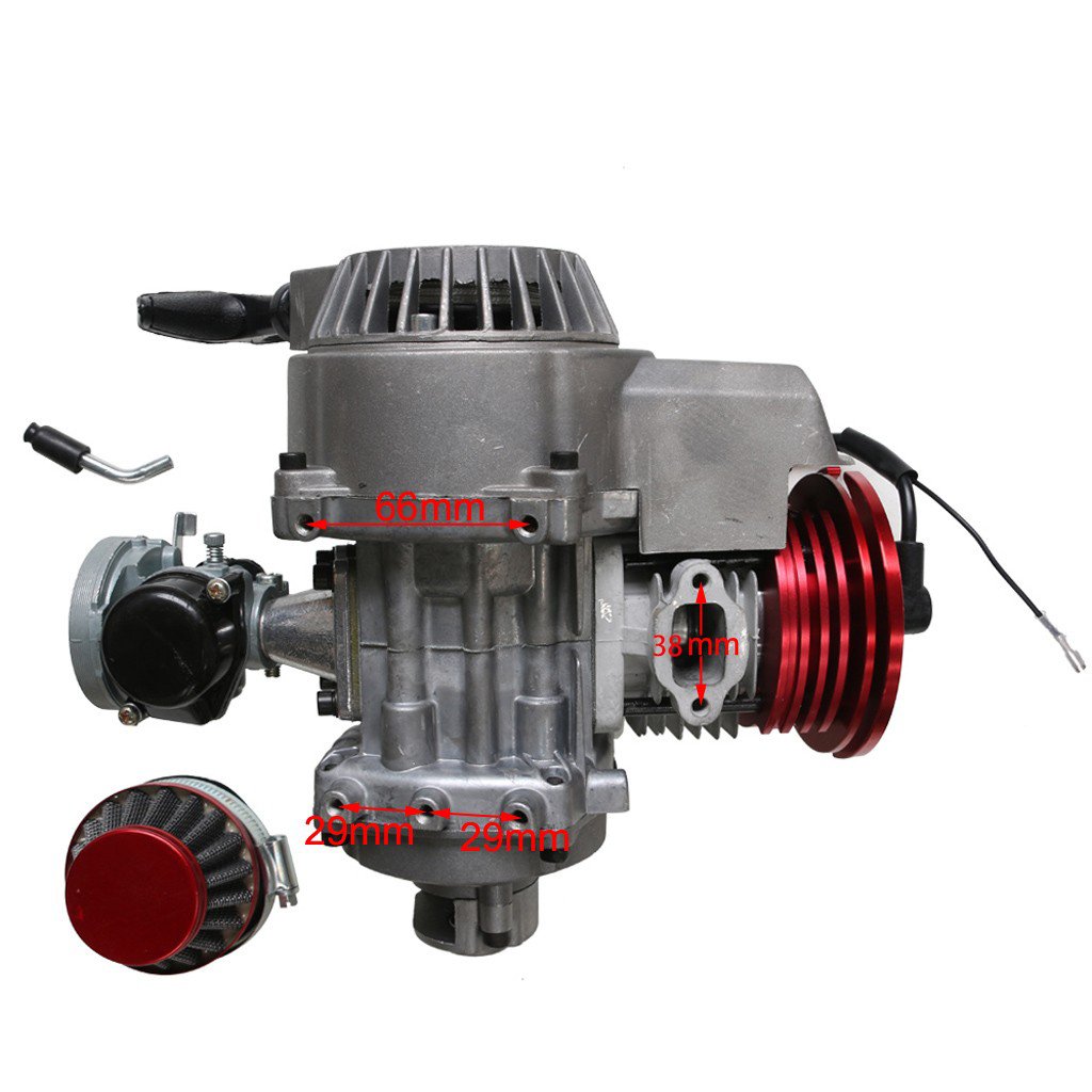 49cc 2 Stroke Engine Motor for Mini Pocket Bike Gas G-Scooter ATV Quad Bicycle (Red)