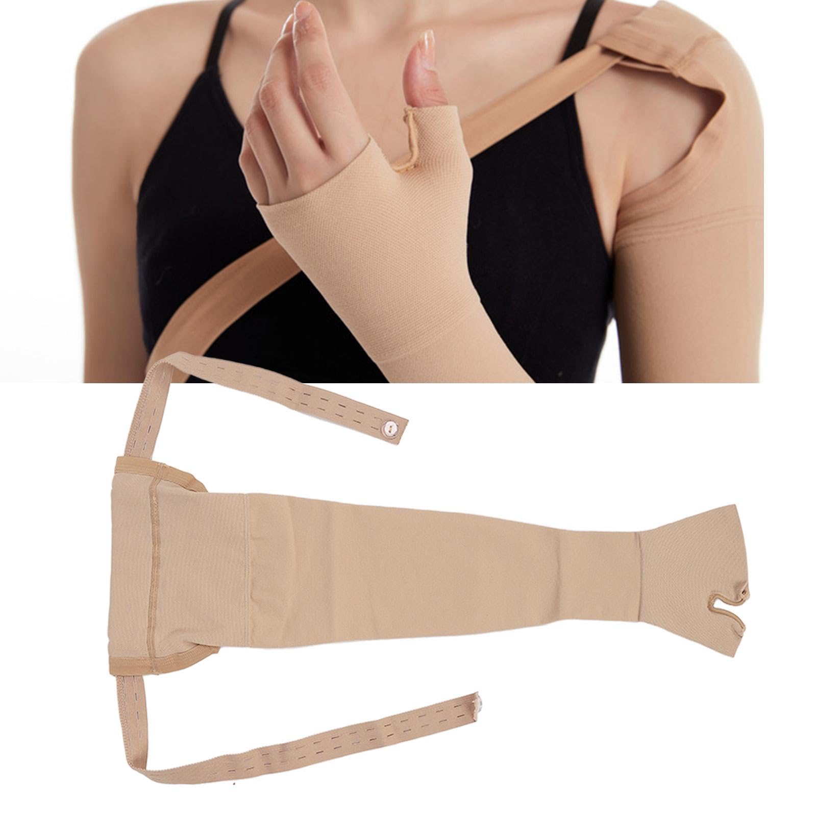 Fyearfly Manchon De Bras De Lymphoedème En Nylon Doux Haute élasticité Respirant Portable Post-mastectomie Manchon De Bras Haute élasticité Soulagement De L'enflure Pour la Récupération(L-Gauche)