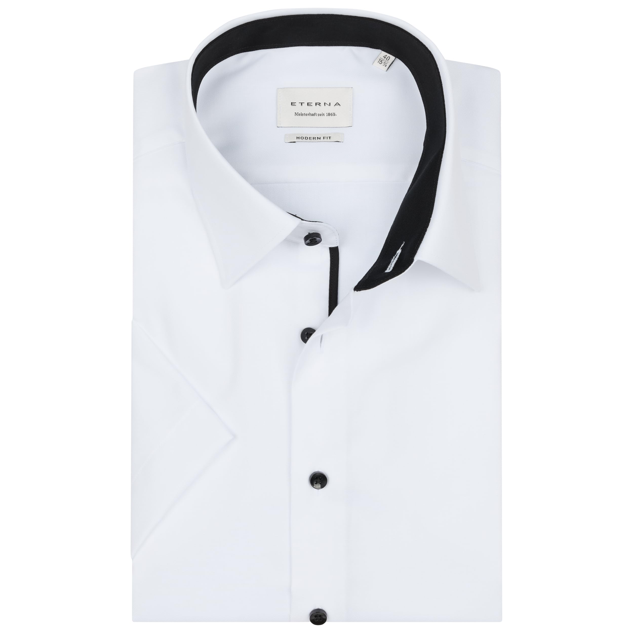 ETERNA Herren Businesshemd | Kurzarm | MODERN FIT | Uni | Bügelfrei, 100% Baumwolle | Kent Kragen