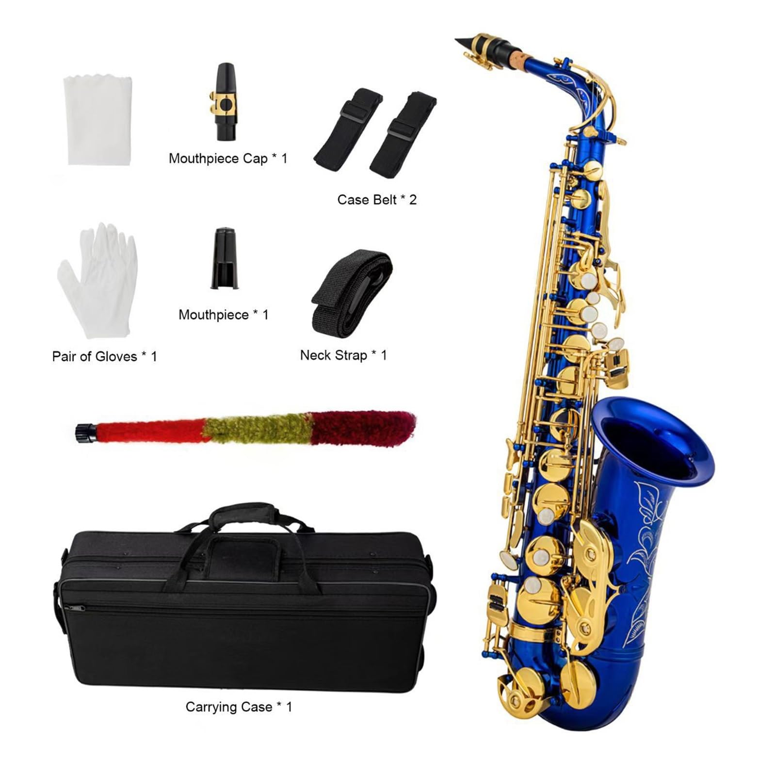 Sassofono Contralto In Mi Bemolle Ottone Blu Strumento A Fiato Professionale Sassofono