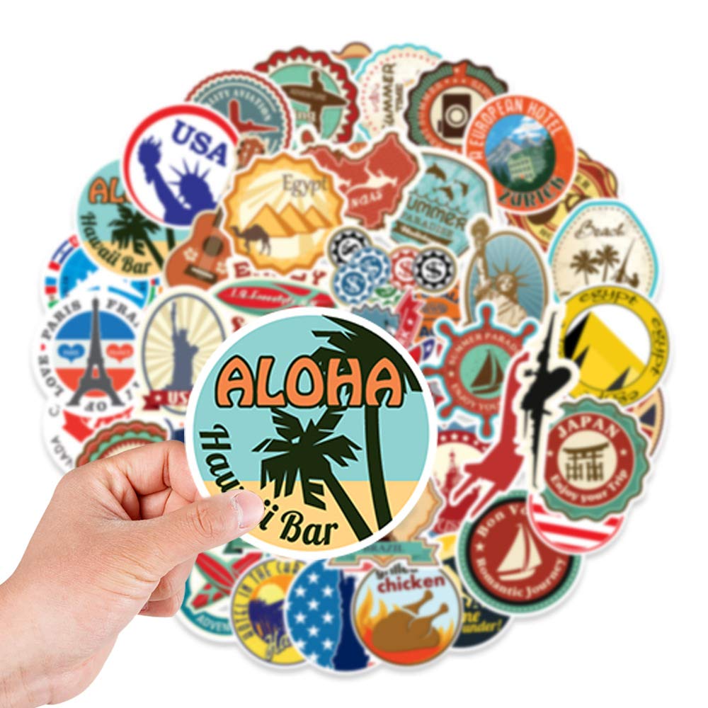 Lot De 50 Autocollants Vinyle Géographie Désert - Imperméables, 4-6 Cm, Pour Ordinateur Portable, Bouteille, Casque, Valise