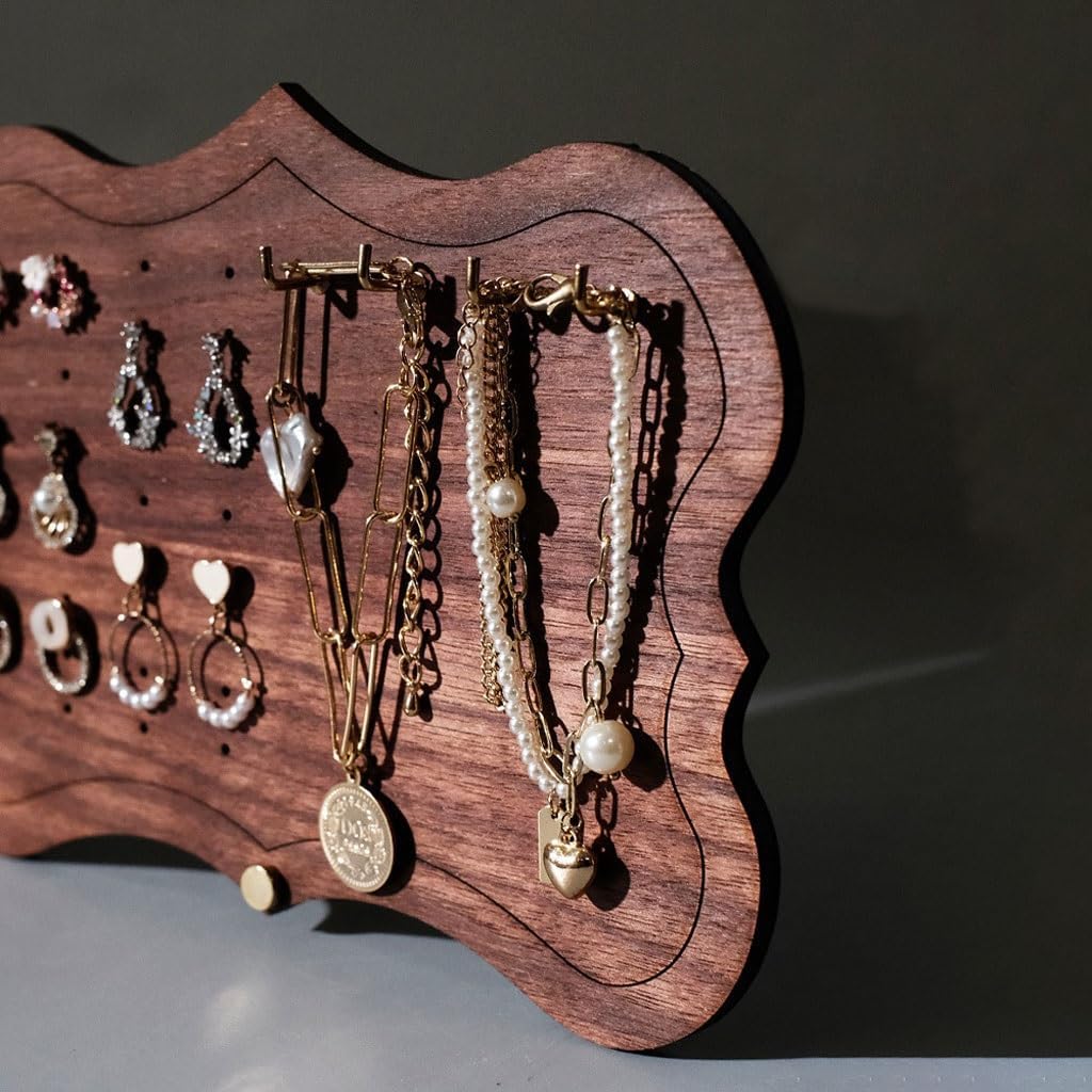 ジュエリー戸棚 ジュエリーディスプレイラックレトロイヤースタッドプレートブレスレットラックドレッシングテーブルイヤリング収納ラックジ