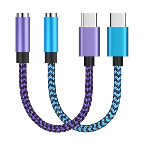 Samsung S24 Ultra - Adaptador USB tipo C a conector de auriculares de 0.138 in para Galaxy S24+ S23, S22, A54, A13, A53, A73, A14 5G, paquete de 2