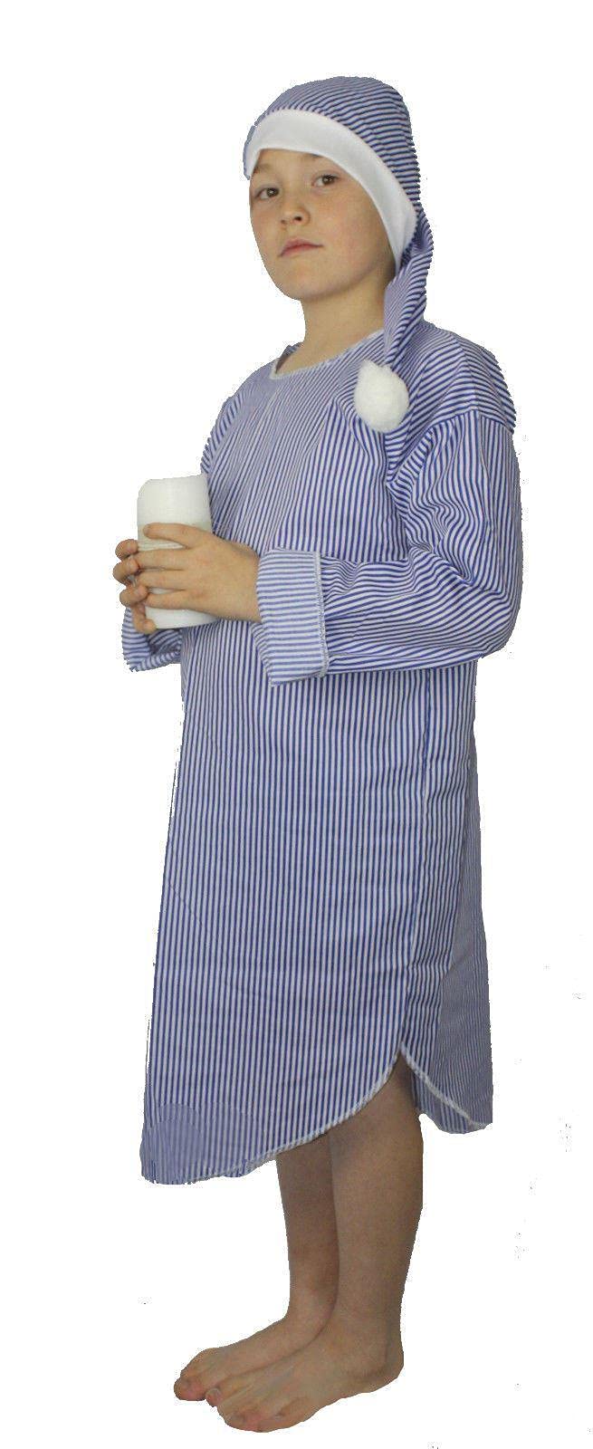 Childs Wee Willy Winky Victorian Night Gown & Hat Christmas World Book Day Fancy Dress Costume