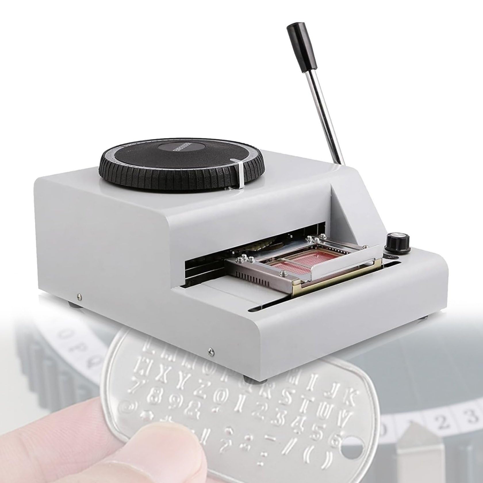 Macchina per goffratura manuale per carte in PVC, strumento per stampaggio su metallo per targhette per cani, insegne, targhe in alluminio - Versatile e resistente, 72 caratteri per una goffratura p