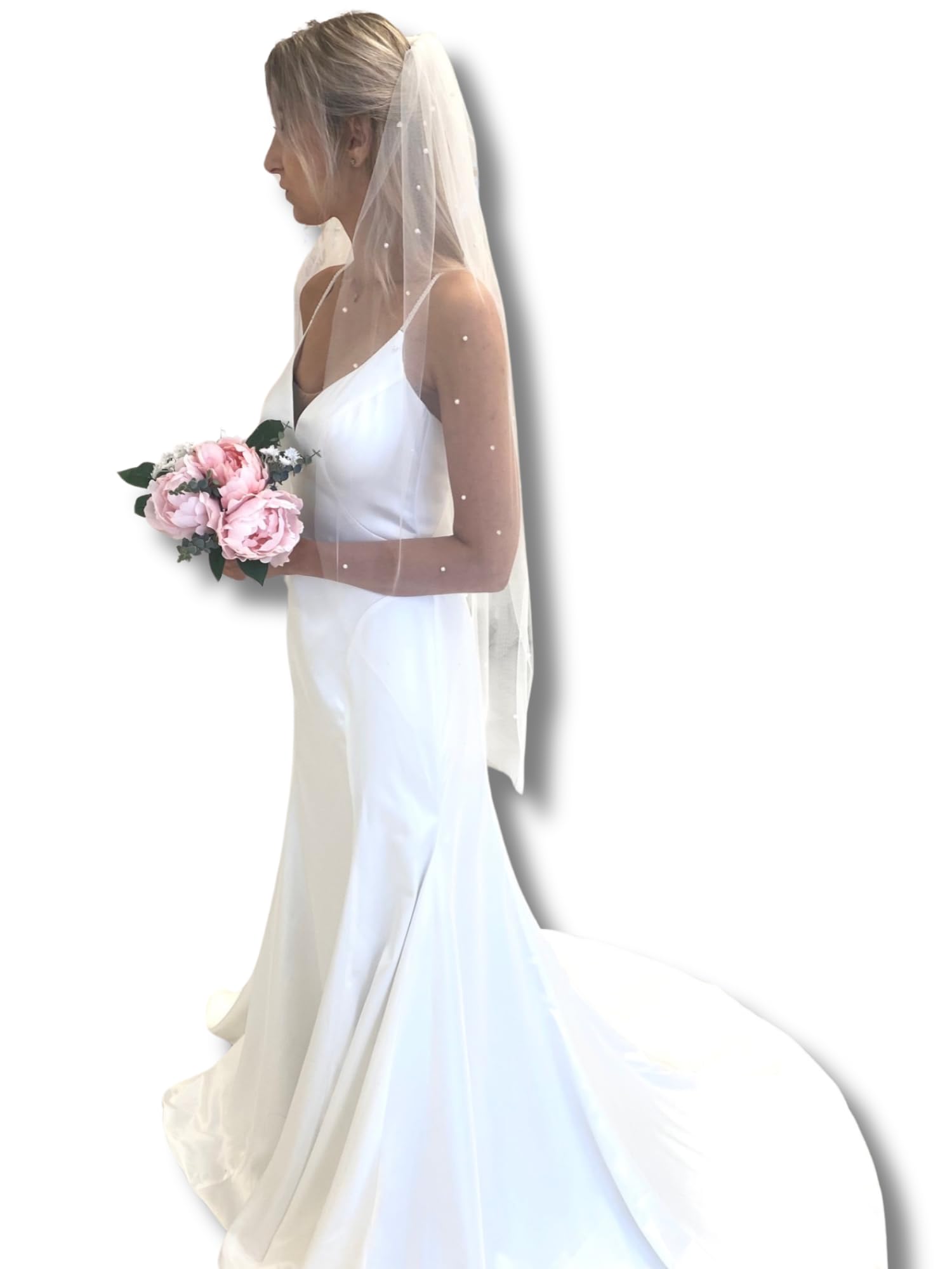 Velos De Novia Largos Blanco Roto Velo De Novia Blanco Con