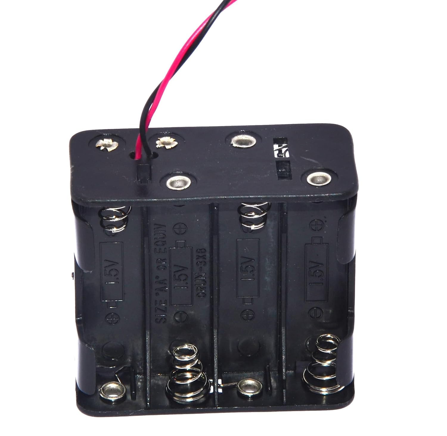 Compact Plastic 2 Row 8 X 1.5V Aa 2A Cell Battery Holder Storage Box Standard 12V Case With Lead Wire - Black-image-21