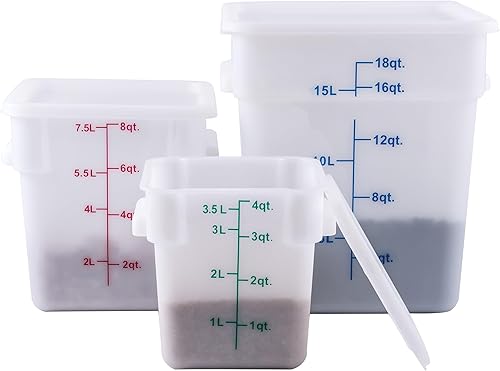 Miniatura 6 de Winco - Recipiente cuadrado de almacenamiento, 5.6 L, color blanco