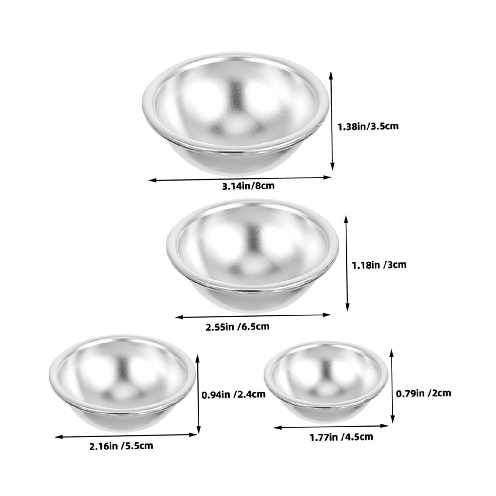 Housoutil 16 Paires Moule à Gâteau Aluminium Moule Forme de Boule pour Artisanat et Gâteaux pour et Boules de Bain