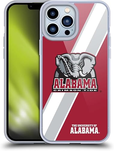 Head Case Designs Funda de gel suave con licencia oficial de la Universidad de Alabama UA Stripes protección de grado militar compatible con Apple