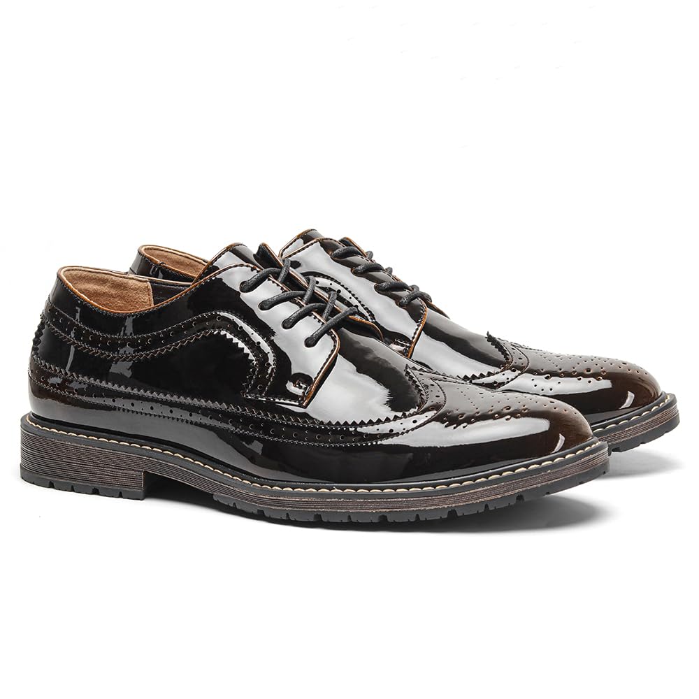 Harssidanzar Herren Classic Brogue Oxford elastische Formalschuhe KM310EU